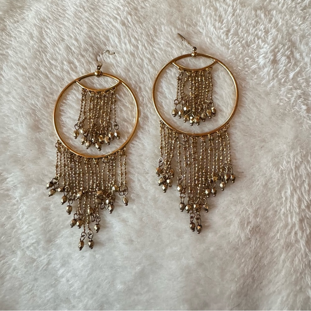 Dangle Hoop Statement Earrings - image 1